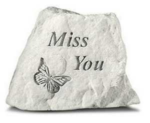 Memorial Stone - "Miss You" With Butterfly