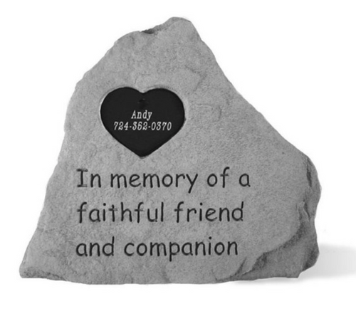 Stone to be Personalised - In Loving Memory with Heart Plaque