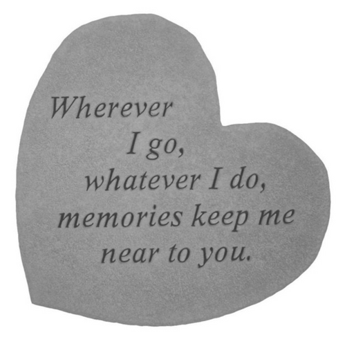Memorial Cast Heart Stone - Wherever I Go