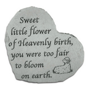 You added Large 22cm Memorial Heart Stone - Sweet Little Flower to your cart.