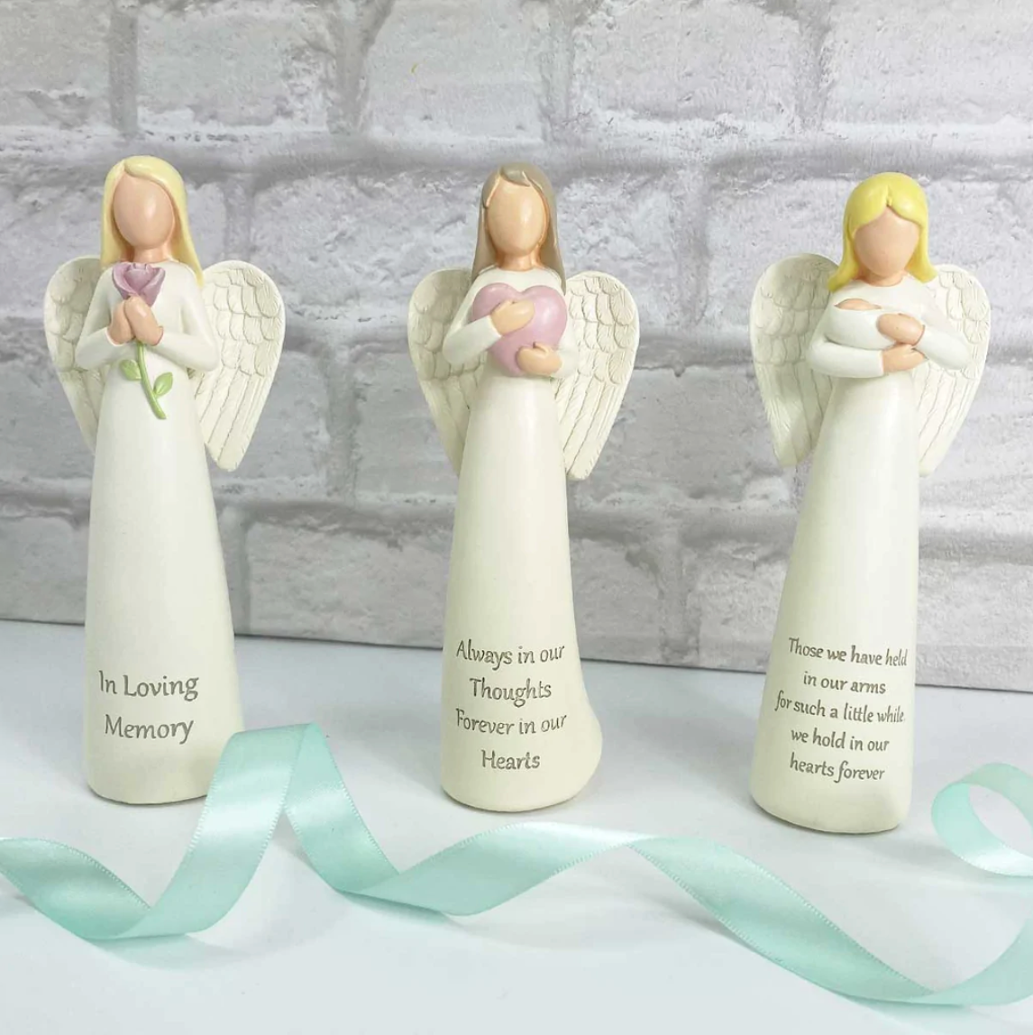 Memorial Ornament. Angel & Rose. 'In Loving Memory'