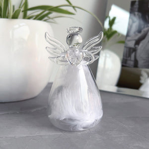 Angels, Wings & Feathers Feather Filled Glass Angel