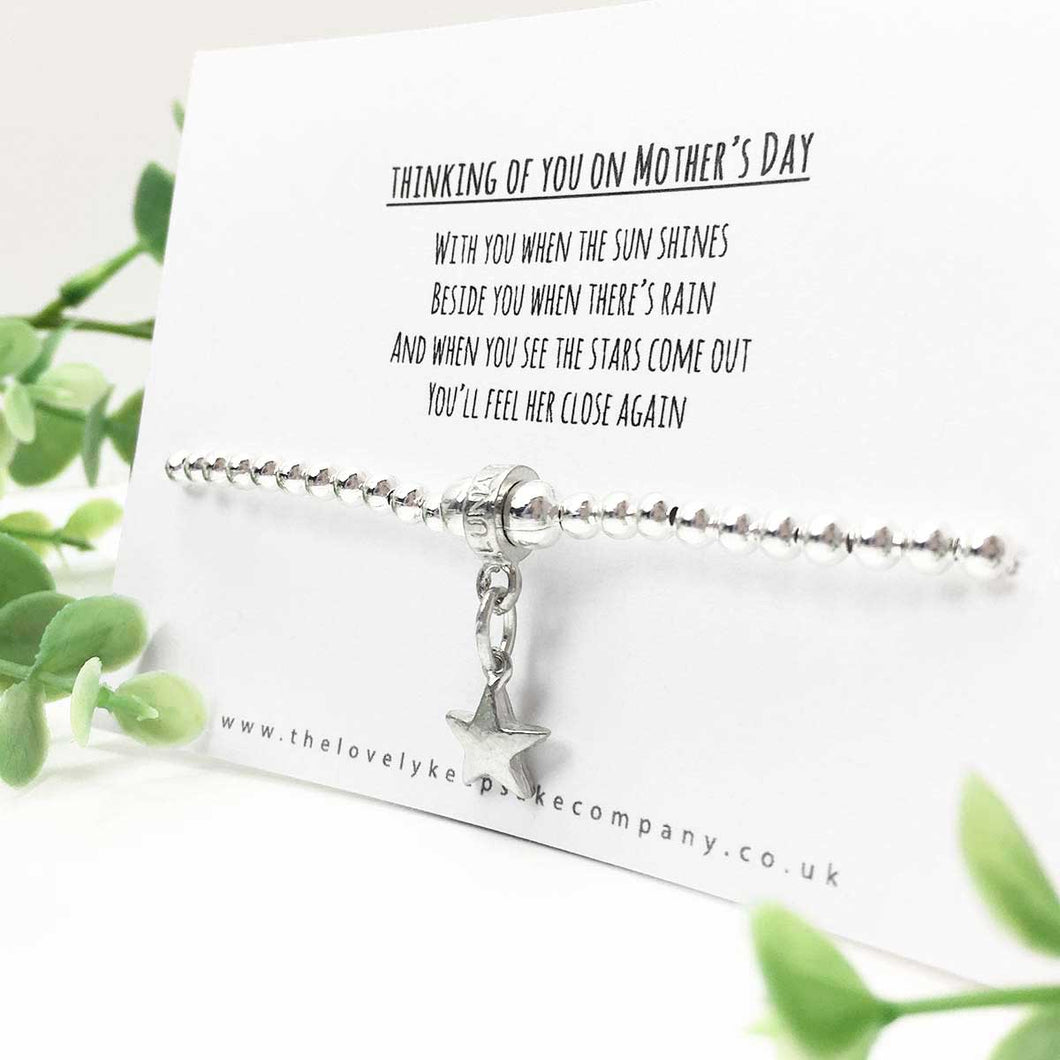 Star Charm Bracelet 'Thinking Of You On Mother's Day' Poem