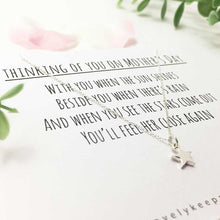 Load image into Gallery viewer, Sterling Silver Star Necklace - Thinking Of You On Mother&#39;s Day Poem