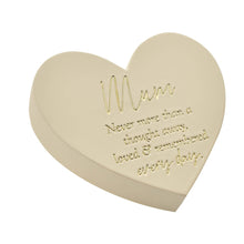 Load image into Gallery viewer, Graveside Ivory Heart Shaped Memorial Plaque - Mum