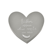 Load image into Gallery viewer, Graveside Heart Shaped Grey Memorial Plaque  - Feathers Appear