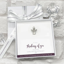 Load image into Gallery viewer, Memorial Token in Personalised Gift Box. Diamante Angel.