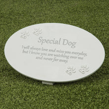 Load image into Gallery viewer, Cream Oval Resin Memorial Plaque - Dog