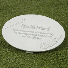 Load image into Gallery viewer, Cream Oval Resin Memorial Plaque - Special Friend