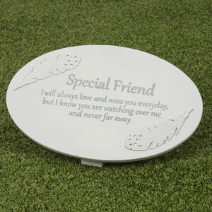 Cream Oval Resin Memorial Plaque - Special Friend