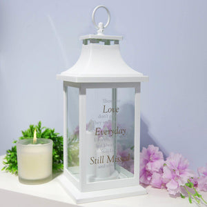 Memorial Lantern, 3 LED Candles, White, 'Still Loved, Still Missed' Sentiment