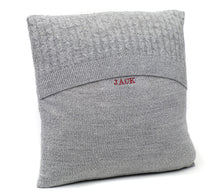 Load image into Gallery viewer, Embroidered memory cushion from loved ones jumper.