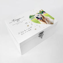 Load image into Gallery viewer, Personalised Pet Photo Memorial White Luxury Wooden Keepsake Box