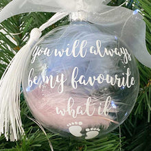 Load image into Gallery viewer, Angel Baby Feather Filled Glass Memorial Bauble