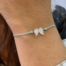 Load image into Gallery viewer, Sterling Silver Angel Wings &amp; Cord Bracelet