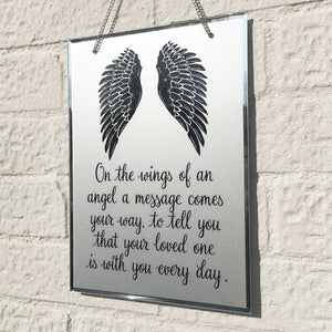 You added Condolence Mirror. Angel Wings Motif. 'Your Loved One Is With You Every Day.' to your cart.