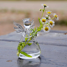 Load image into Gallery viewer, Personalised Memorial Angel. Clear Glass. Filled With White Feathers.