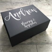 Load image into Gallery viewer, Personalised Memory &amp; Keepsake Box, With Name &amp; Your Text. Assorted Colours.