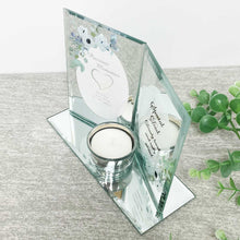Load image into Gallery viewer, Mirrored Glass Remembrance Picture Frame &amp; Tea Light Holder - Dad