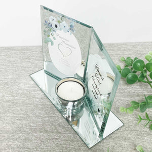 Mirrored Glass Remembrance Picture Frame & Tea Light Holder - Dad