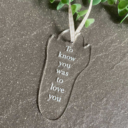 Acrylic Memorial Rabbit Paw Hanging Decoration - Colour Options