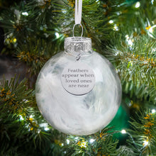 Load image into Gallery viewer, Angels, Wings &amp; Feathers Memorial Glass Bauble With Engraved Charm