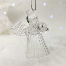 Load image into Gallery viewer, Memorial Angel Hanging Ornament. Clear Glass.