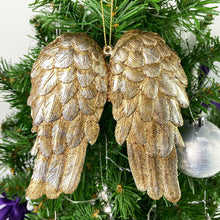 Load image into Gallery viewer, Gold Angel Wings Hanging Decoration