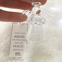 Load image into Gallery viewer, Memorial Angel Hanging Ornament. Clear Glass.