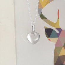 Load image into Gallery viewer, Personalised Memorial Necklace. Heart Pendant. Stirling Silver. With Message Box.