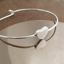 Load image into Gallery viewer, Bangle. Sterling Silver. Heart. Comes in Personalised Gift Box