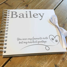 Load image into Gallery viewer, Personalised Pet Hardest Goodbye Memory Scrapbook (White)