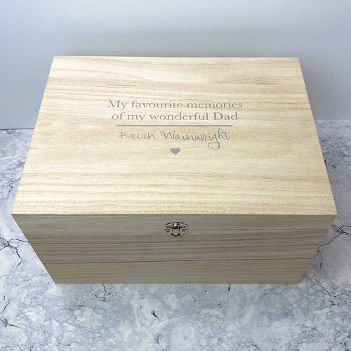 Personalised Wooden 'Any Message' Memory Keepsake Box - 2 Sizes