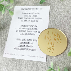 Thinking Of You On Father's Day Poem + Love & Hug Mirror Disc