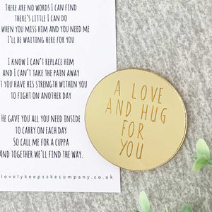 Thinking Of You On Father's Day Poem + Love & Hug Mirror Disc