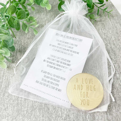 Thinking Of You On Father's Day Poem + Love & Hug Mirror Disc