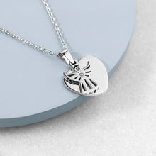 Load image into Gallery viewer, Personalised Necklace. Silver or Gold. Guardian Angel and Heart Pendants.