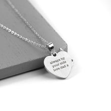Load image into Gallery viewer, Personalised Necklace. Silver or Gold. Guardian Angel and Heart Pendants.