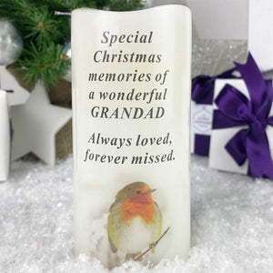 You added Robin Christmas Memorial LED Candle - Grandad to your cart.