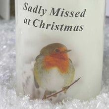 Load image into Gallery viewer, Robin Christmas Memorial LED Candle - Mum