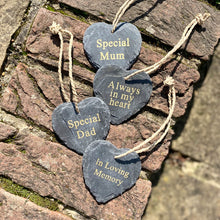 Load image into Gallery viewer, In Loving Memory Hanging Heart Memorial Plaque