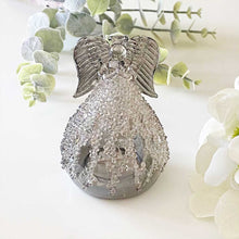 Load image into Gallery viewer, Decorative LED Smokey Grey Glass Angel Hanging Ornament