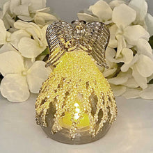 Load image into Gallery viewer, Decorative LED Smokey Grey Glass Angel Hanging Ornament