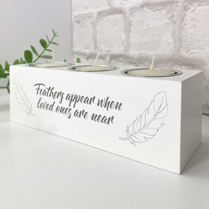 You added 'Feathers Appear' white wooden triple tea light holder to your cart.