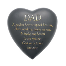 Load image into Gallery viewer, Thoughts of you Grave Marker Dark Grey Heart Memorial Stone - Dad
