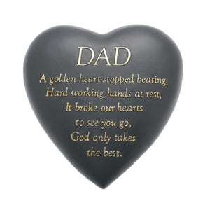 You added Thoughts of you Grave Marker Dark Grey Heart Memorial Stone - Dad to your cart.