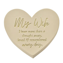 Load image into Gallery viewer, Graveside Ivory Heart Shaped Memorial Plaque - Wife