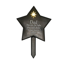 Load image into Gallery viewer, Memorial Solar Light Up Star Stake Plaque - Dad