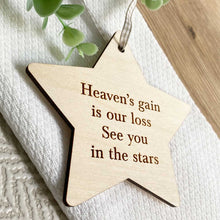 Load image into Gallery viewer, Wooden Memorial Star Hanging Decoration for Pets
