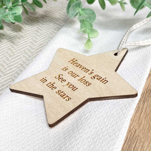 Wooden Memorial Star Hanging Decoration for Pets
